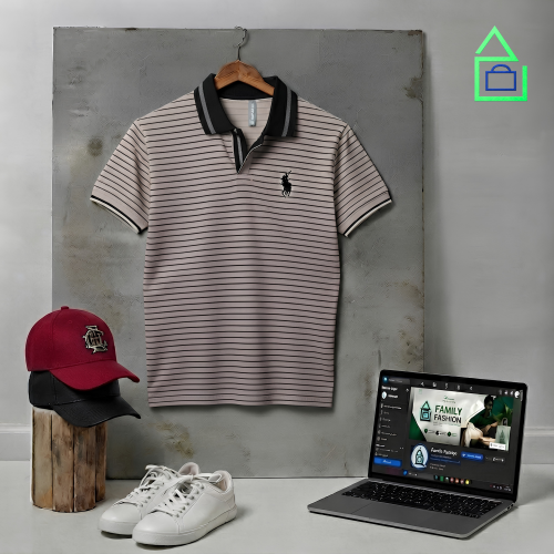 Stylish Striped Polo T-Shirt