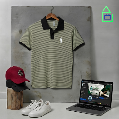 Stylish Striped Polo T-Shirt