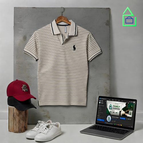 Stylish Striped Polo T-Shirt