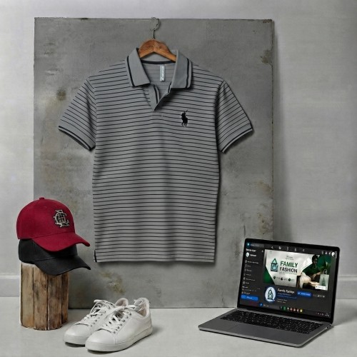 Stylish Striped Polo T-Shirt