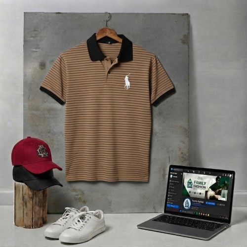 Stylish Striped Polo T-Shirt