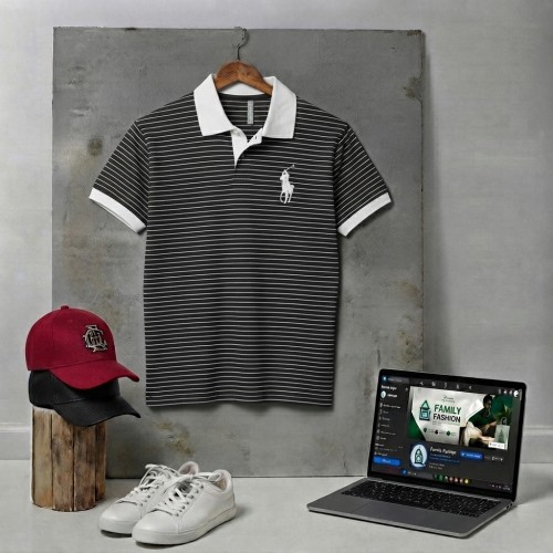 Stylish Striped Polo T-Shirt