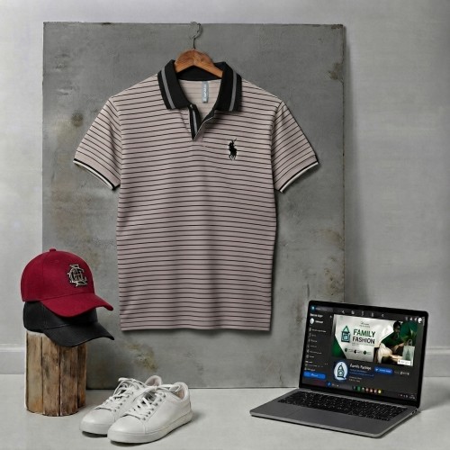 Stylish Striped Polo T-Shirt