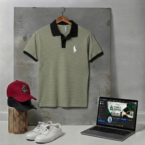Stylish Striped Polo T-Shirt