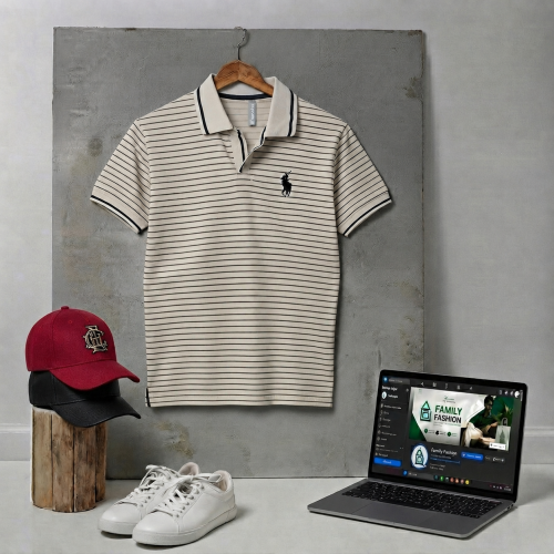 Stylish Striped Polo T-Shirt