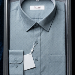 Arvind Pure Cotton Premium Light Blue Formal Shirt
